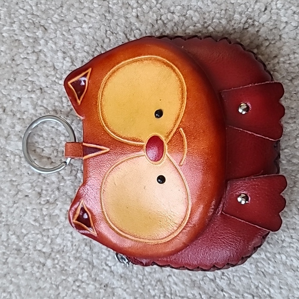 Leather Coin/Change Purse Wallet with Zipper
